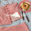 Set Đi Biển Đồ Bơi Nữ Hai Mảnh Kẻ Sọc Tăm Quần Short Cạp Cao Retro Thanh Lịch | KHAO BOUTIQUE