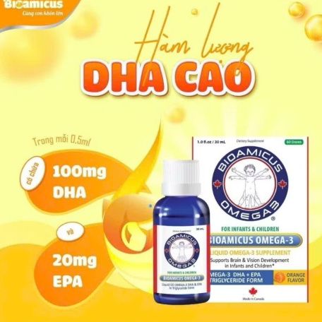 BioAmicus Omega-3 DHA cho trẻ thông minh sáng mắt lọ 30mL