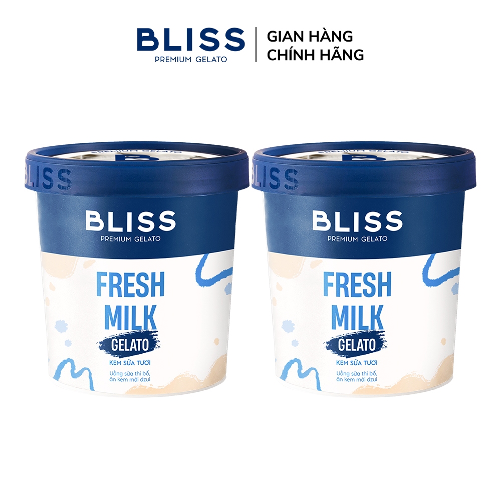 [Hỏa tốc HN/HCM] Combo 2 Kem BLISS Sữa Tươi (Fresh Milk Gelato) hộp 473ml