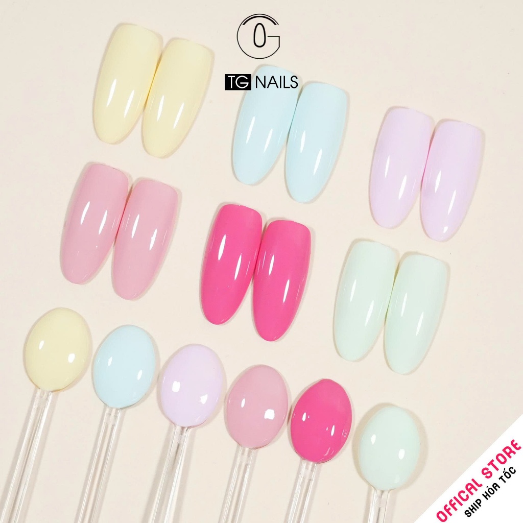 Set sơn gel 6 màu pastel sang trọng thương hiệu TG