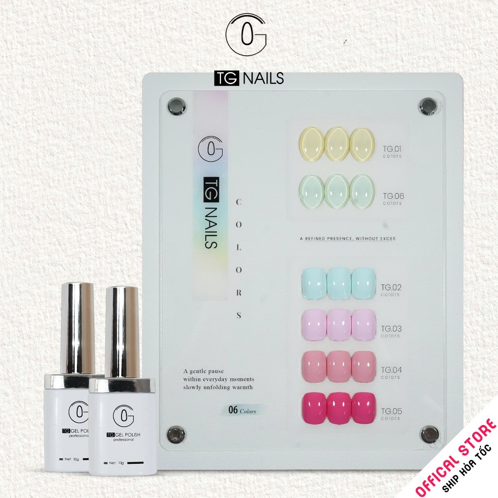 Set sơn gel 6 màu pastel sang trọng thương hiệu TG