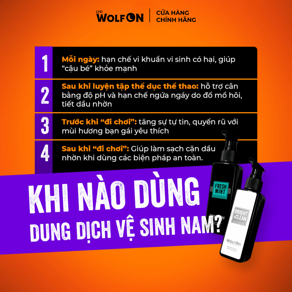 Combo Hè Đẳng Cấp LYD Wolf On, Sữa Tắm Gin 69 - Dung Dịch Vệ Sinh Nam Giới 150ml  - Bọt Cạo Lông