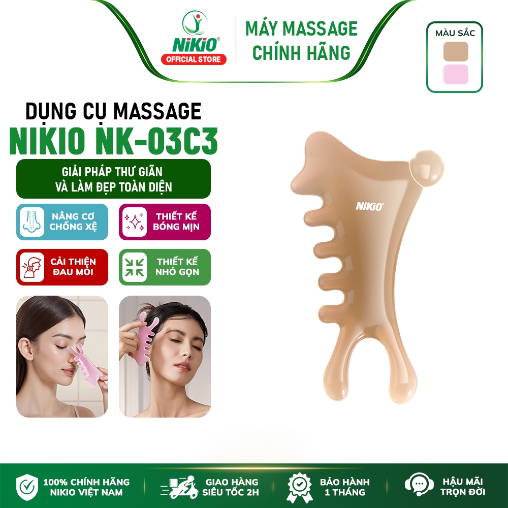 Dụng cụ massage đa năng Nikio NK-03C3 - Chải cơ ấn huyệt đạo chân tóc