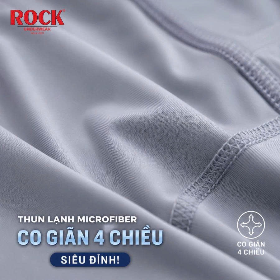 Combo 10 quần lót nam cao cấp ROCK QA546 thun lạnh 4 chiều mát mẻ, co giãn tốt, ôm sát