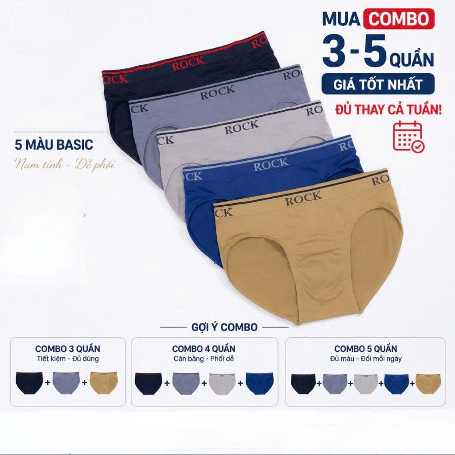 Quần lót nam cao cấp ROCK SEAMLESS 502 không đường may,co giãn ,thoáng mát,không cấn,mặc thoải mái