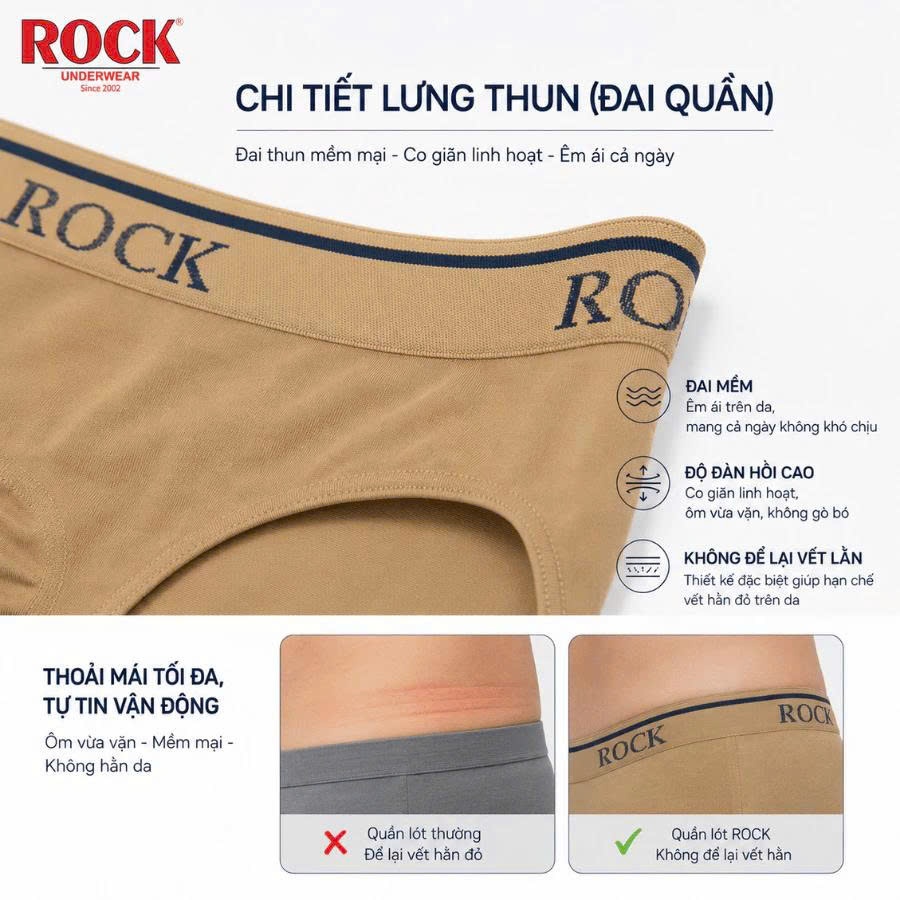 Quần lót nam cao cấp ROCK SEAMLESS 502 không đường may,co giãn ,thoáng mát,không cấn,mặc thoải mái