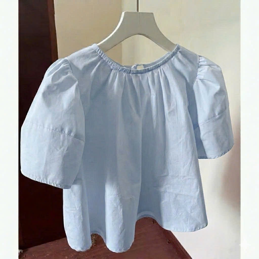 𝗧𝘂𝗻 - Áo Linen cổ tròn basic