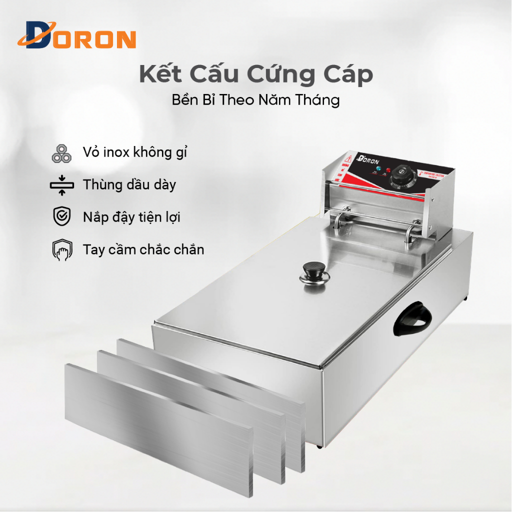 Bếp chiên rán thực phẩm DORON 3000W làm nóng nhanh, an toàn, dễ sử dụng