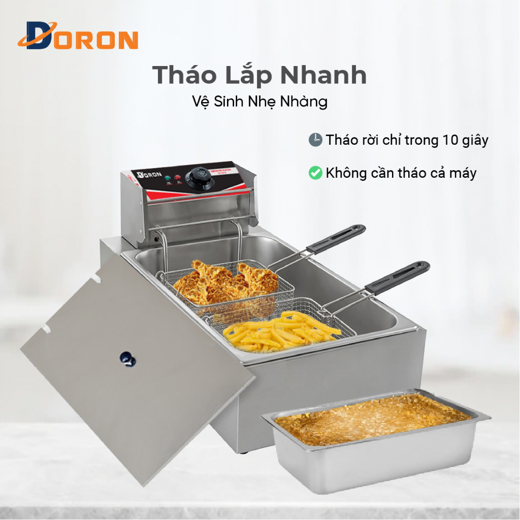 Bếp chiên rán thực phẩm DORON 3000W làm nóng nhanh, an toàn, dễ sử dụng