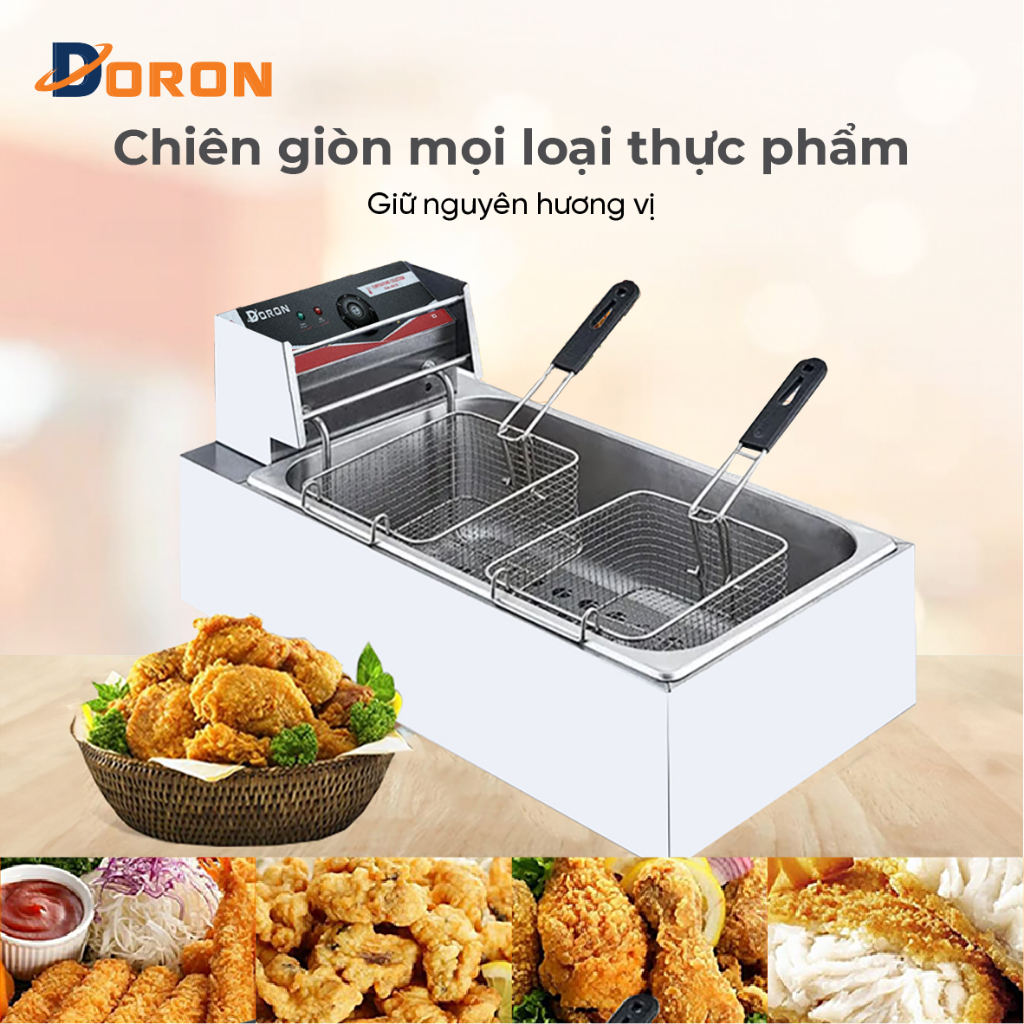 Bếp chiên rán thực phẩm DORON 3000W làm nóng nhanh, an toàn, dễ sử dụng