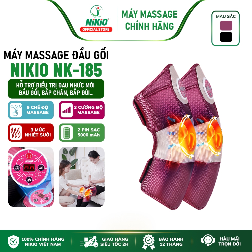 Máy massage đầu gối đa năng NIkio NK-185 - Kết hợp rung, nhiệt và ngải cứu (2 Chiếc)