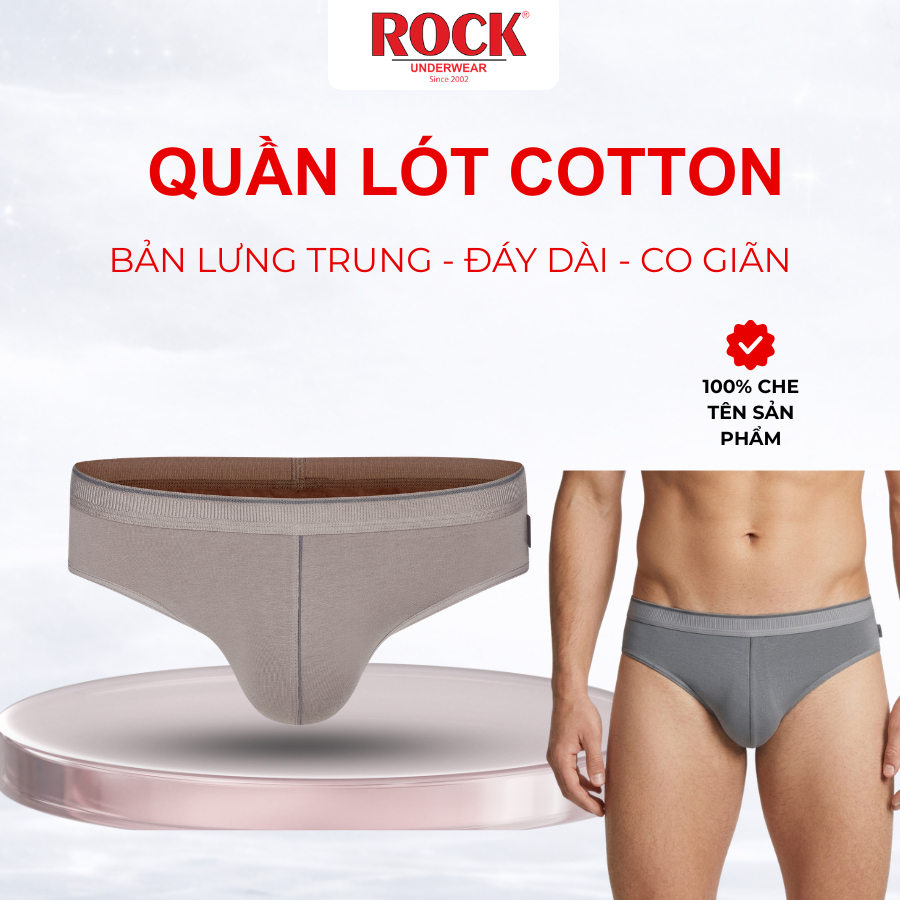 Quần lót nam cotton 4 chiều ROCK QA437 mạnh mẽ, cá tính, co giãn tốt,thấm hút,ôm sát, không cấn bụng