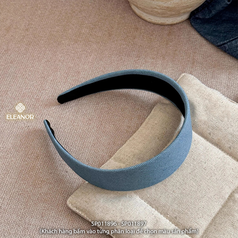 Băng đô cài tóc nữ Eleanor Accessories vải jean trơn phụ kiện tóc bờm tóc 11896