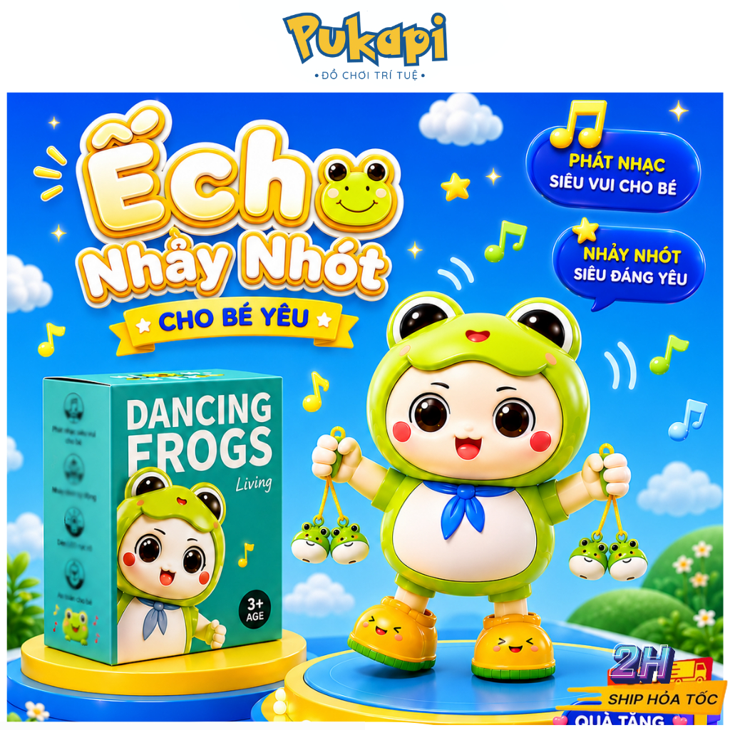 Đồ chơi Ếch Nhảy Nhót - Đồ Chơi Cho Bé PUKAPI