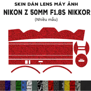Skin dán Lens Nikon Z 50mm F1.8 S (Nhiều mẫu) | Decal Film 3M dán bảo vệ ống kính máy ảnh Nikkor 50 mm