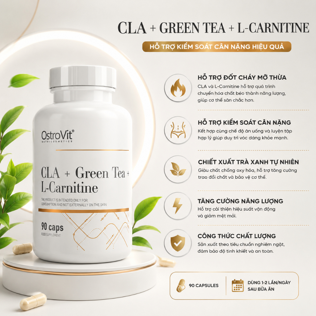 Ostrovit CLA+Green Tea+L-Carnitine  - Thực Phẩm Bổ Sung Cho Người Năng Động