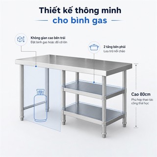 Kệ bếp gas inox 304 cao cấp chống gỉ Kệ Để Đồ nhà bếp inox đa năng dành cho bếp gas