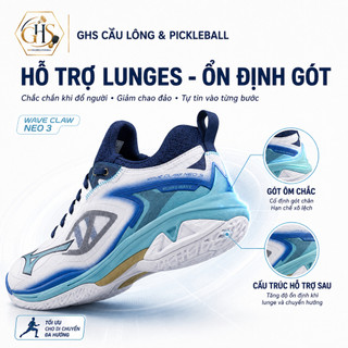 Giày Cầu Lông Mizuno Wave Claw Neo 3 71GA2473 2025 Chính Hãng – Êm Chân, Ôm Form, Đổi Hướng Linh Hoạt