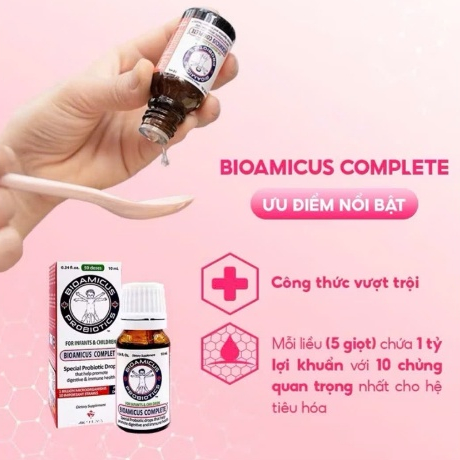 BioAmicus Complete 10 Chủng hỗ trợ cải thiện hệ vi sinh đường ruột - Men Vi Sinh Cho Bé chai 10ml