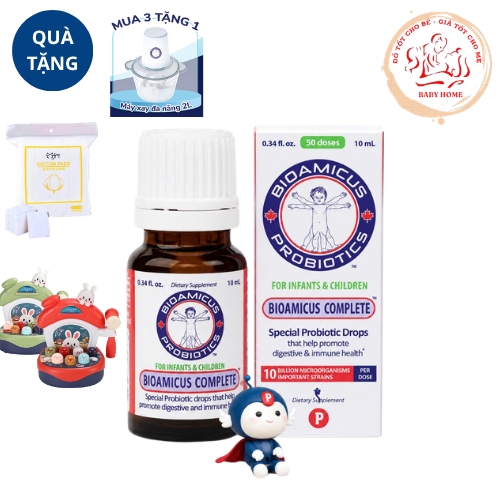 BioAmicus Complete 10 Chủng hỗ trợ cải thiện hệ vi sinh đường ruột - Men Vi Sinh Cho Bé chai 10ml