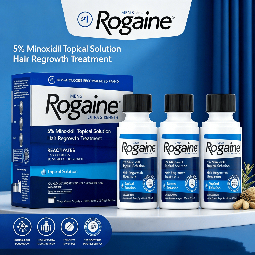 Tinh chất mọc tóc Rogaine 60ml*3/5% Minoxidil hỗ trợ mọc tóc nhanh cho nam giới
