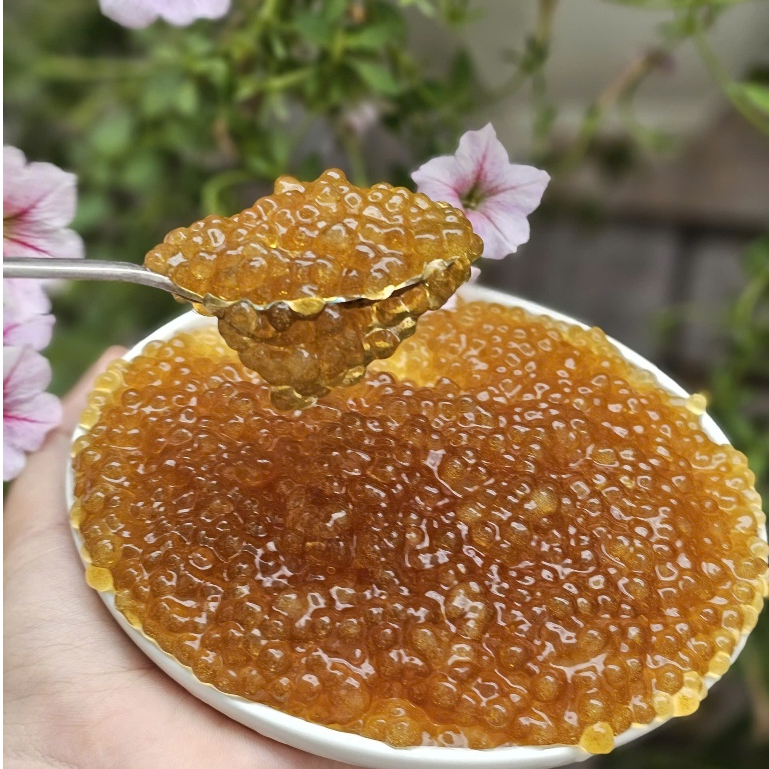 Trân Châu Hoàng Kim Mini LONG PHÚ gói 1kg - Trân Châu Cá Hồi Topping Nguyên Liệu Trà Sữa