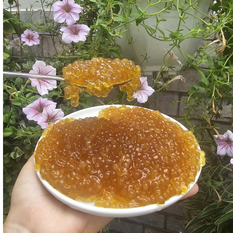 Trân Châu Hoàng Kim Mini LONG PHÚ gói 1kg - Trân Châu Cá Hồi Topping Nguyên Liệu Trà Sữa