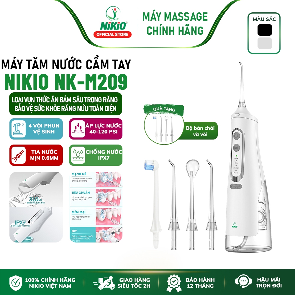 Máy tăm nước dùng cá nhân Nikio NK-M209 - Bảo vệ sức khỏe răng miệng, loại bỏ vụn thức ăn bám sâu