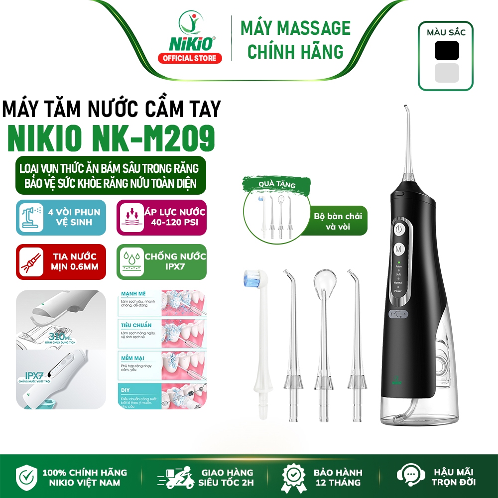 Máy tăm nước dùng cá nhân Nikio NK-M209 - Bảo vệ sức khỏe răng miệng, loại bỏ vụn thức ăn bám sâu