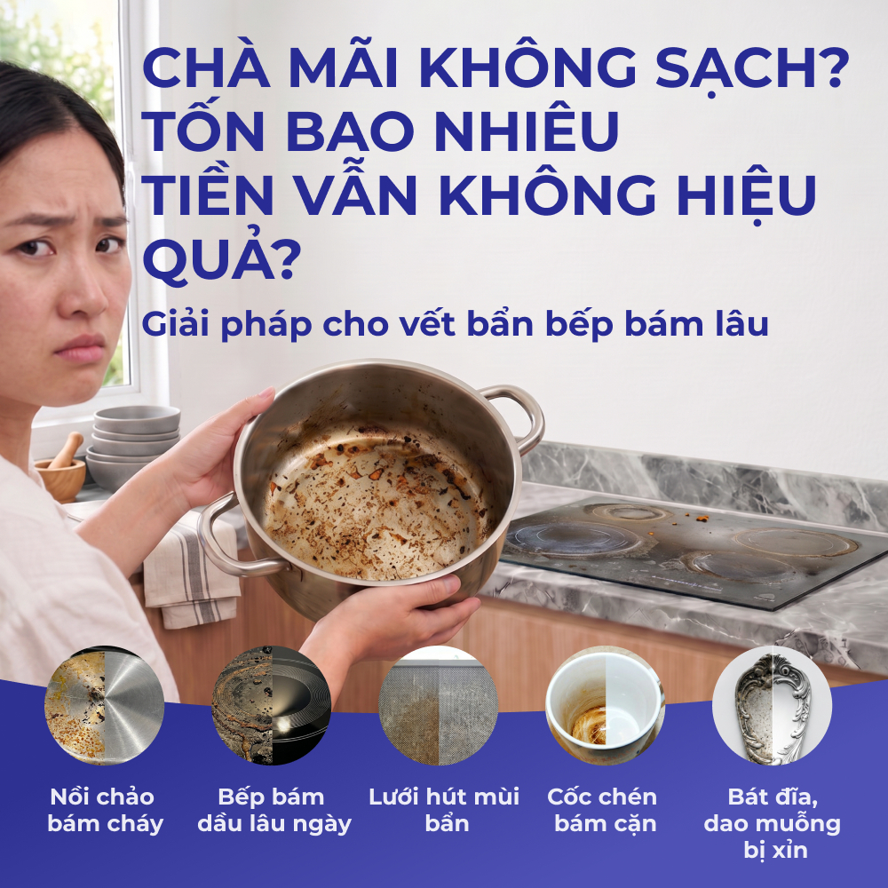Bột Tẩy Dầu Mỡ Oxy Đa Năng BRANDFREE, Tẩy Xoong Nồi Cháy, Nhà Bếp, Nhà Tắm, Khử Mùi 500g/1kg