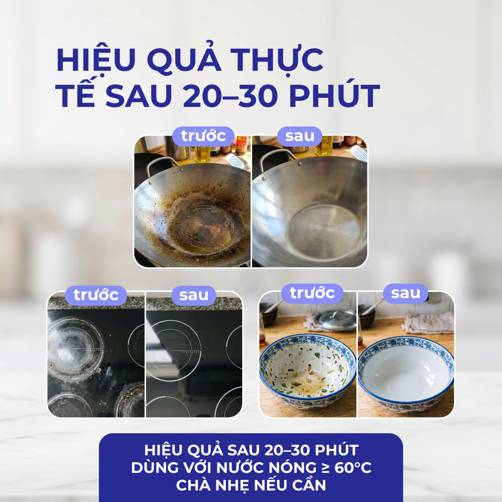 Bột Tẩy Dầu Mỡ Oxy Đa Năng BRANDFREE, Tẩy Xoong Nồi Cháy, Nhà Bếp, Nhà Tắm, Khử Mùi 500g/1kg