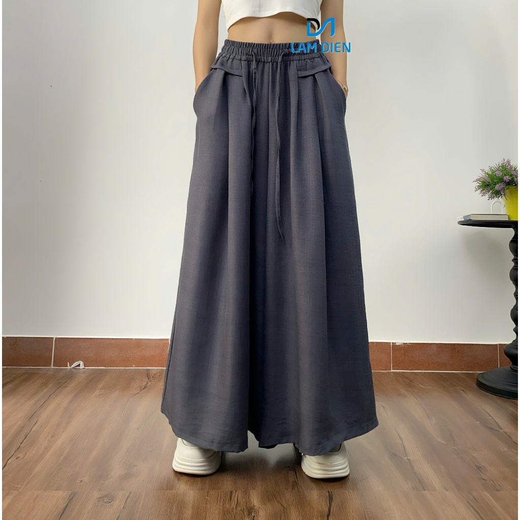 Quần Ống Rộng Nữ Quần Ống Suông Nữ Form Rộng Lưng Chun Vải  Mềm Mặc Mùa Hè Thoáng Mát LQ031
