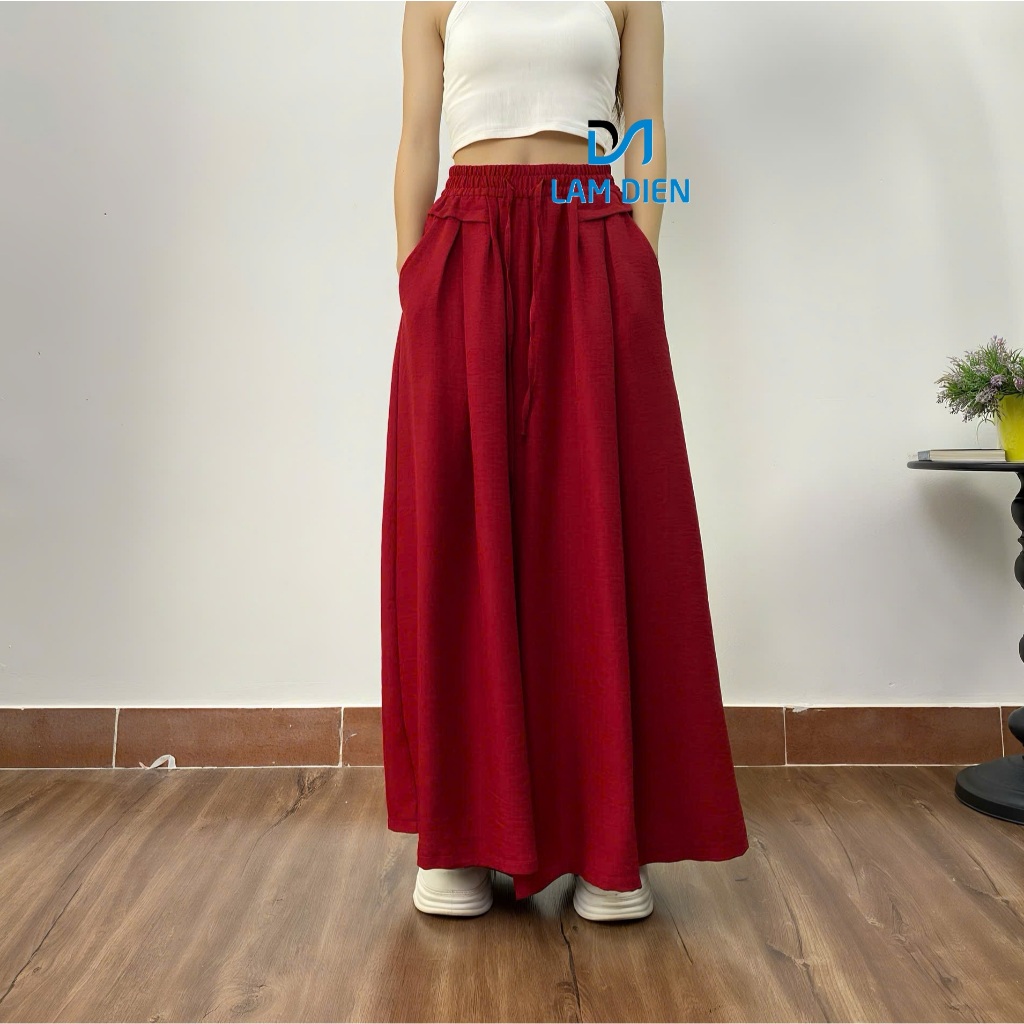 Quần Ống Rộng Nữ Quần Ống Suông Nữ Form Rộng Lưng Chun Vải  Mềm Mặc Mùa Hè Thoáng Mát LQ031