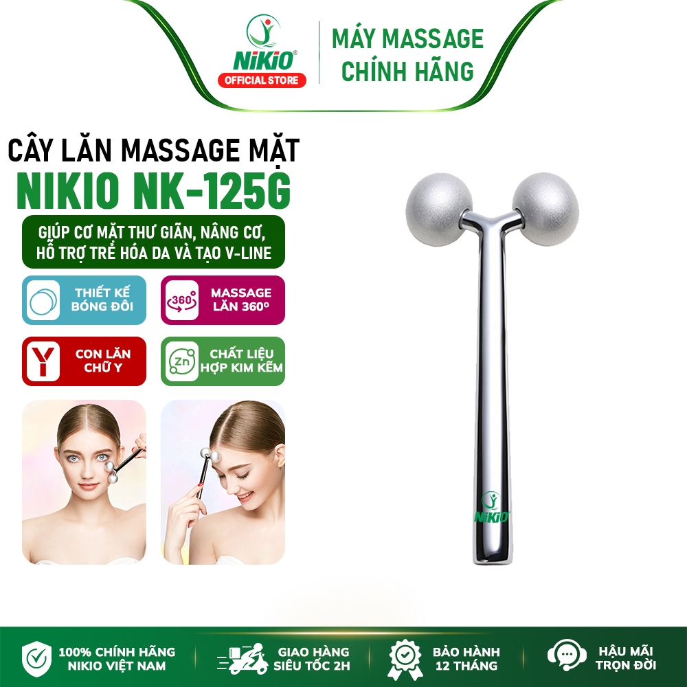Con Lăn Massage Nâng Cơ Mặt 3D Tạo Cầm Vline, Cải Thiện Nếp Nhăn Nikio NK-125G