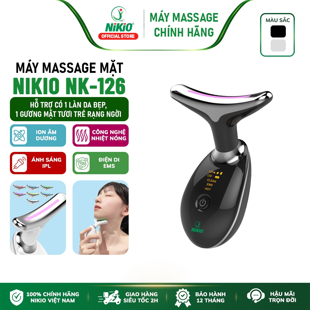 Máy Massage Nâng Cơ Mặt Nikio NK-126 -  Massage Đẩy Tinh Chất Công Nghệ Chống Nhăn Căng Bóng