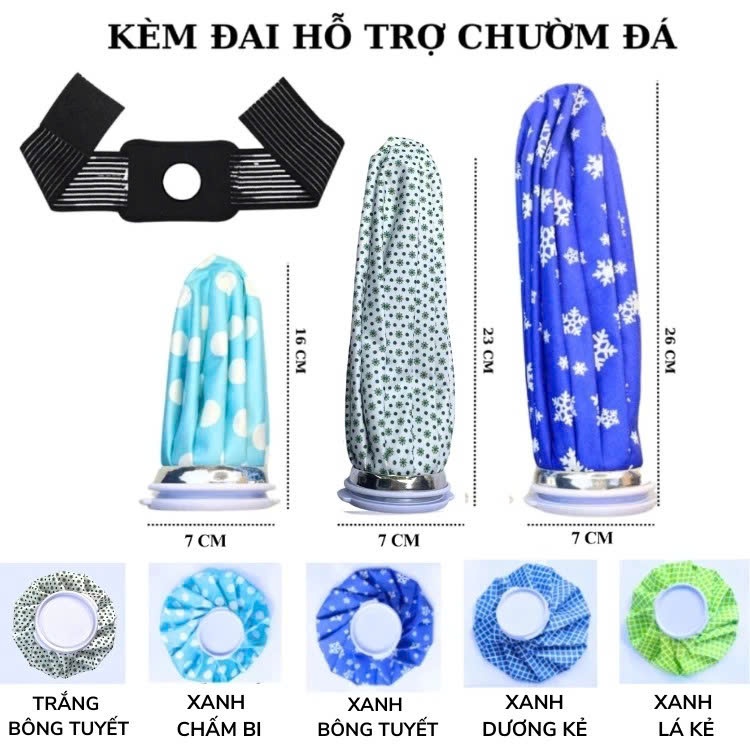 Túi chườm đá, giảm đau do trấn thương thể thao, giảm trấn thương, size lớn 26 cm, nhiều màu