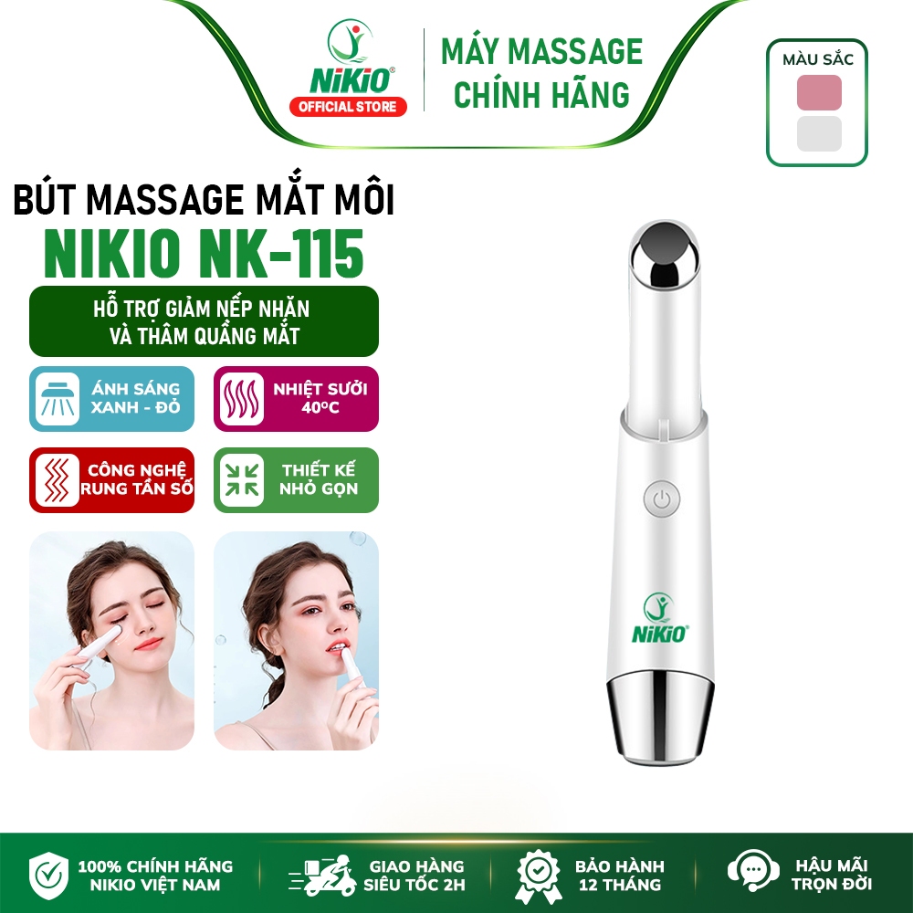 Máy Massage Mắt, Mát Xa Môi Nikio NK-115 - Giảm Nếp Nhăn Và Thâm Quầng Mắt, Mỏi Mắt Hiệu Quả
