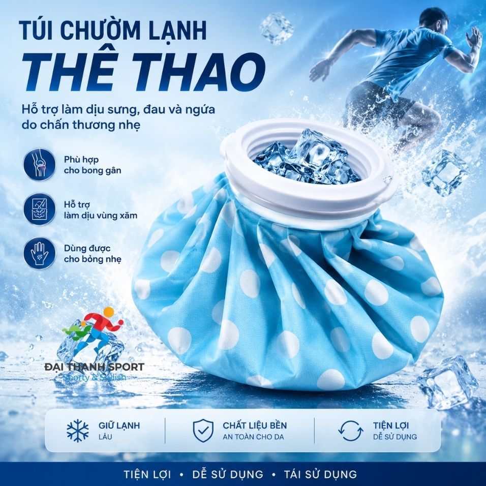 Túi chườm đá, giảm đau do trấn thương thể thao, giảm trấn thương, size lớn 26 cm, nhiều màu