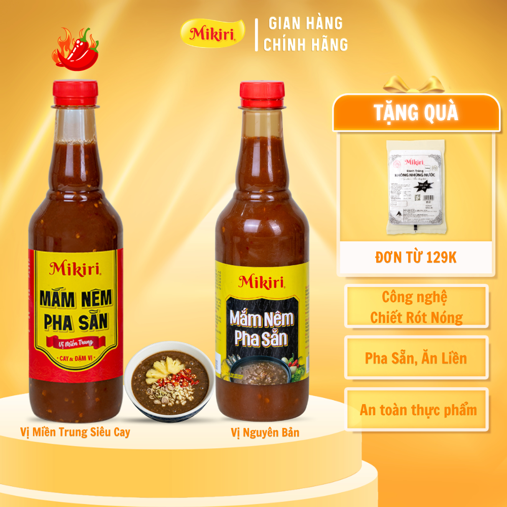 Mắm Nêm Pha Sẵn Mikiri Chai Siêu To 600g - Thơm Ngon, Đậm Vị - Siêu Tiện Lợi, Mở Nắp Ăn Liền