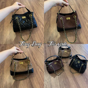 Túi xách công sở khoa xoay da lộn size 23cm cầm tay đeo vao đeo cheo sang chảnh