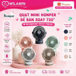 Quạt sạc tích điện Honper HP2301 đủ màu, pin 10.000 mAh, bảo hành 24 tháng