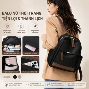 Balo mini nữ kèm tay xách đa năng vải cao cấp chống nước nhiều ngăn đựng cho mẹ bỉm sữa.b2366