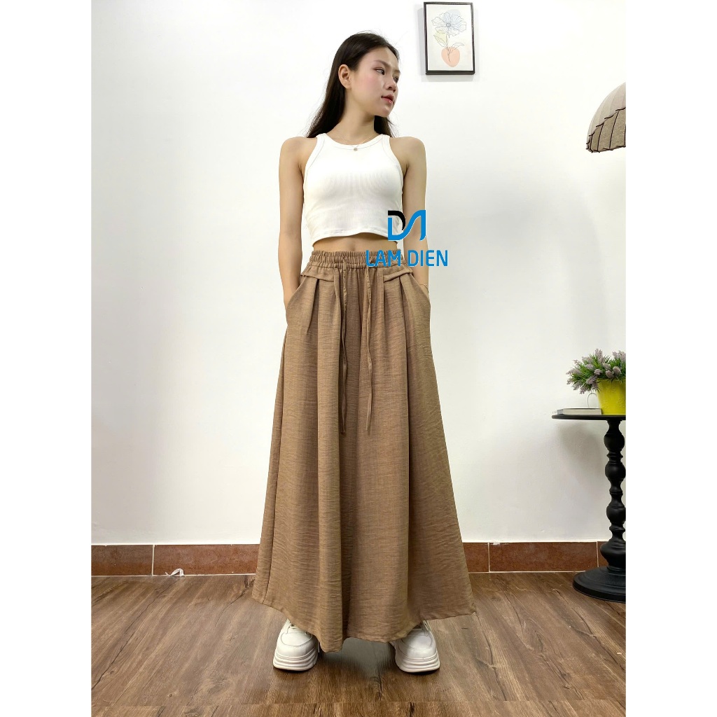 LQ031 Quần suông nữ, quần ống rộng, eo cao ống thẳng, thun co giãn tiện dụng