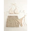 Set Bikini 3 Món Nữ Kèm Chân Váy Che Khuyết Điểm, Đồ Bơi Hai Mảnh Cột Dây Màu Hồng Tiểu Thư
