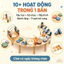 Bàn Đồ Chơi Gỗ Montessori Đa Năng 10+ Hoạt Động | Phát Triển 5 Kỹ Năng, Kích Thước 74.5x48x26cm, An Toàn Cho Bé