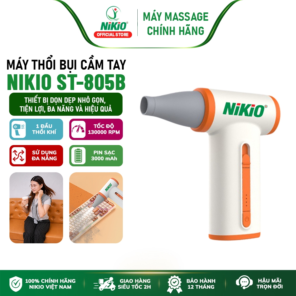 Máy thổi bụi cầm tay, máy thổi phản lực mini Nikio ST-805B - Thổi lá cây, thổi nước cực mạnh