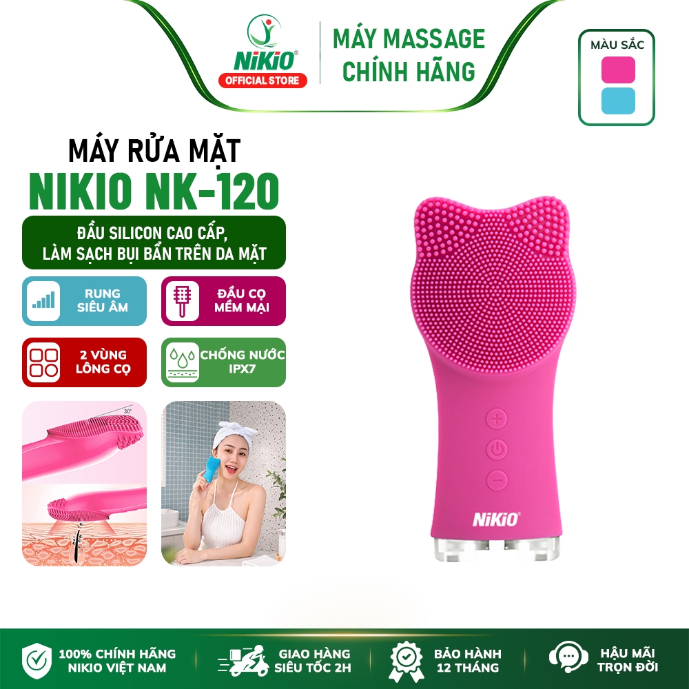 Máy rửa mặt nâng cơ Nikio NK-120 - Tạo cằm vline, sóng rung siêu âm tần số cao làm sạch sâu