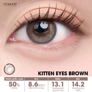 [COMBO 6 CHIẾC] Lens cận 1 ngày VIVIVIMOON, kính áp tròng khóa ẩm màu Kitten Eyes Brown, Pebble, Sincere Gray, Toffee