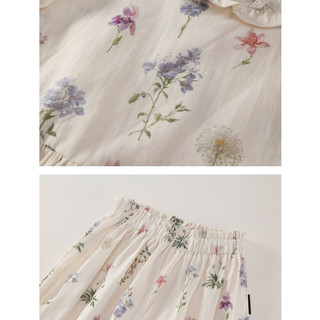Set Bộ Bé Gái, Đồ Bộ Bé Gái Mặc Mùa Hè Họa Tiết Hoa Nhẹ Nhàng Chất Liệu Cotton Mềm Mại