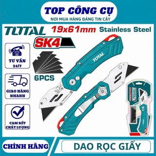 Dao rọc giấy đa năng TOTAL chính hãng, dao cắt lưỡi SK5 cao cấp siêu sắc, khóa trượt an toàn DN2